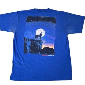 Vintage Marlboro Unlimited 90s Howling Wolf Graphic Pocket T-Shirt Size L